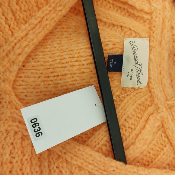 Universal Thread Goods Co. Casual Sweater Womens Orange Knit V-neck Long Sleeve - Picture 14 of 14
